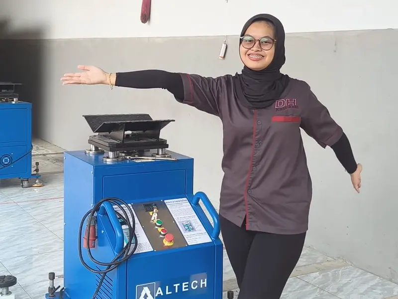 Area servis dengan shaking machine